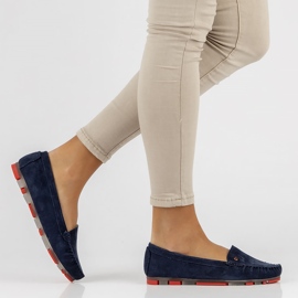 Mocassim de couro Filippo DP2037 / 22 Nv Rd azul marinho 1