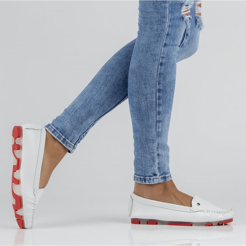 Mocassim de couro Filippo DP2037 / 22 Wh Rd branco 1