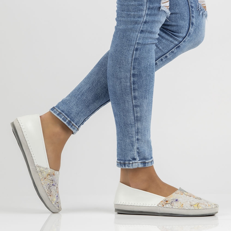 Sapatos de couro Filippo DP031 / 22 Wh Yl branco amarelo 1