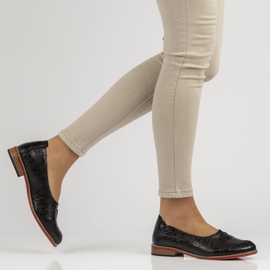 Sapatos de couro Filippo DP3545 / 22 Bk preto 2