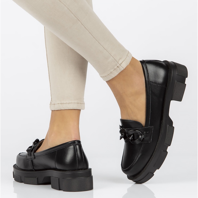 Sapatos de couro Filippo DP3221 / 22 Bk Bk preto 1