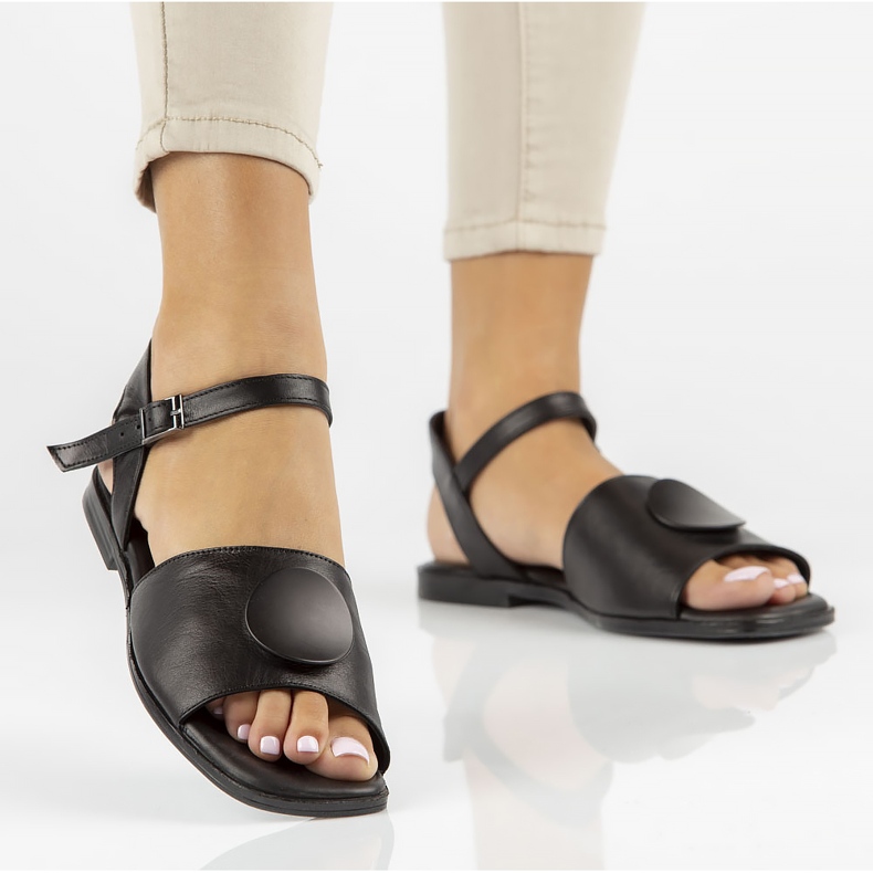 Sandálias de couro Filippo DS3900 / 22 Bk preto 1