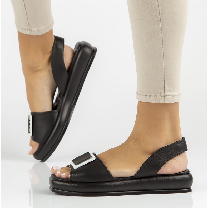 Sandálias de couro Filippo DS3902 / 22 Bk preto 2