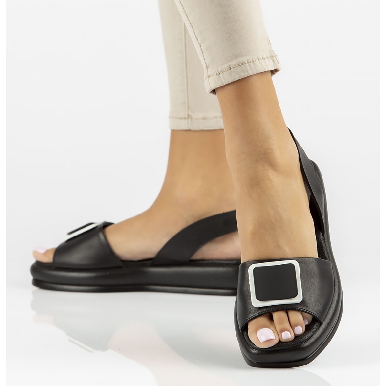 Sandálias de couro Filippo DS3902 / 22 Bk preto 1