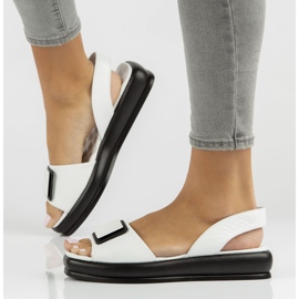 Sandálias de couro Filippo DS3902 / 22 Wh branco 1