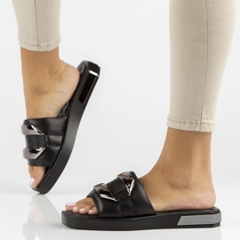 Chinelos de couro Filippo DK3903 / 22 Bk preto 1