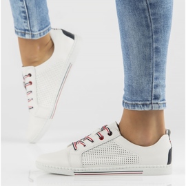 Sapatos de couro Filippo DP008 / 22 Wh branco 2