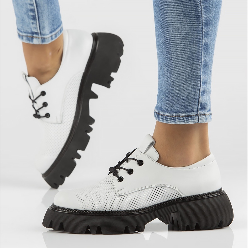 Sapatos de couro Filippo DP3909 / 22 Wh branco 1