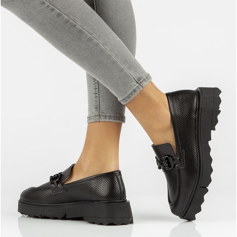 Sapatos de couro Filippo DP3910 / 22 Bk preto 2