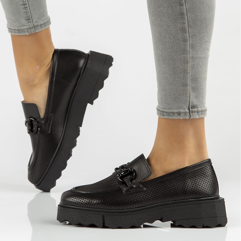 Sapatos de couro Filippo DP3910 / 22 Bk preto 1