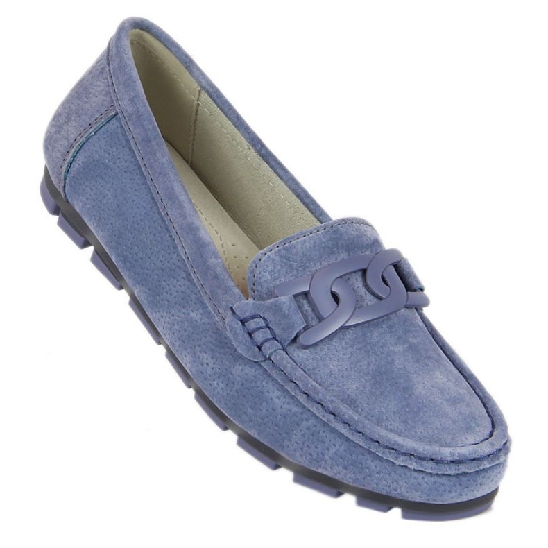 Mocassim feminino de couro azul Filippo 1
