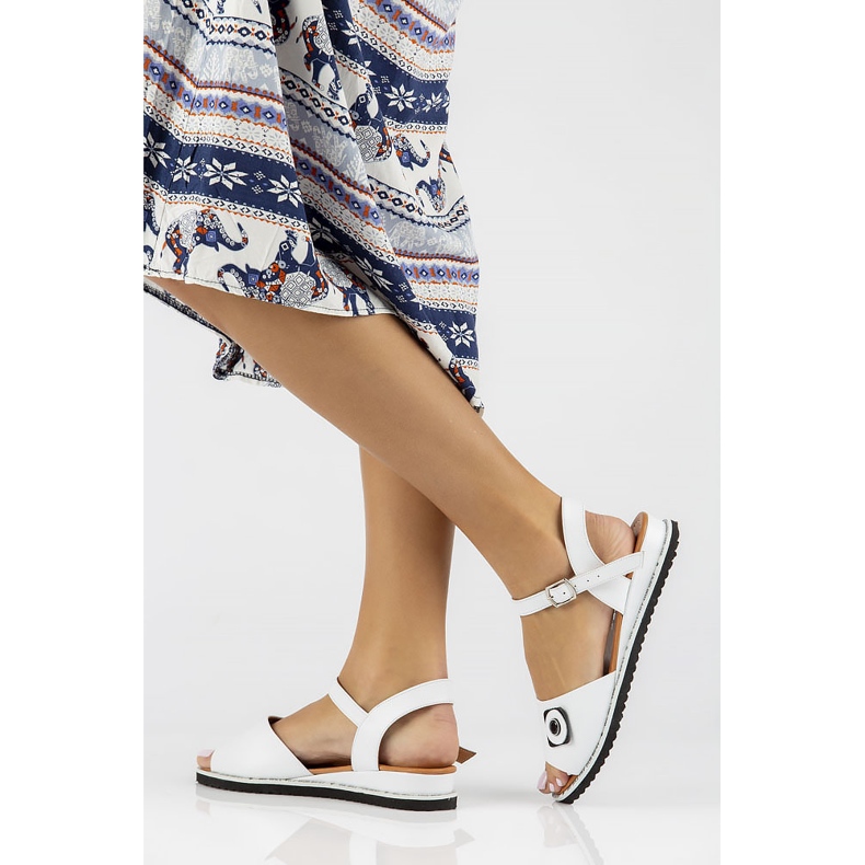 Sandálias de couro Filippo DS3913 / 22 Wh branco 1