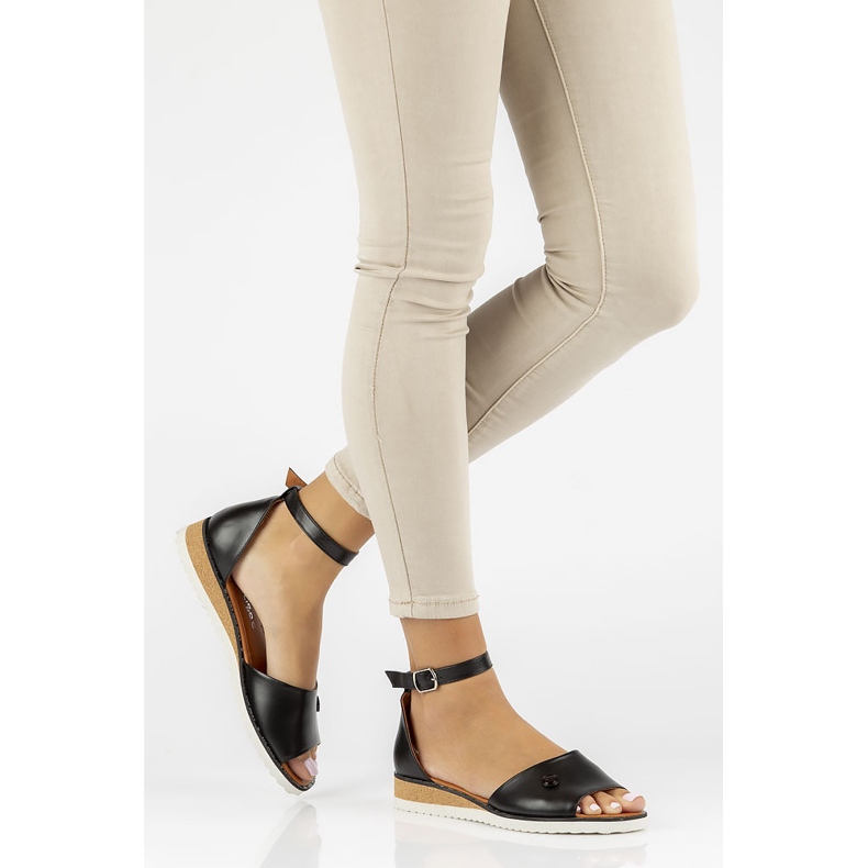 Sandálias de couro Filippo DS3914 / 22 Bk preto 1