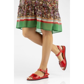 Sandálias vermelhas de couro Filippo DS3913 / 22 Rd vermelho 2