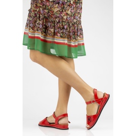 Sandálias vermelhas de couro Filippo DS3913 / 22 Rd vermelho 1