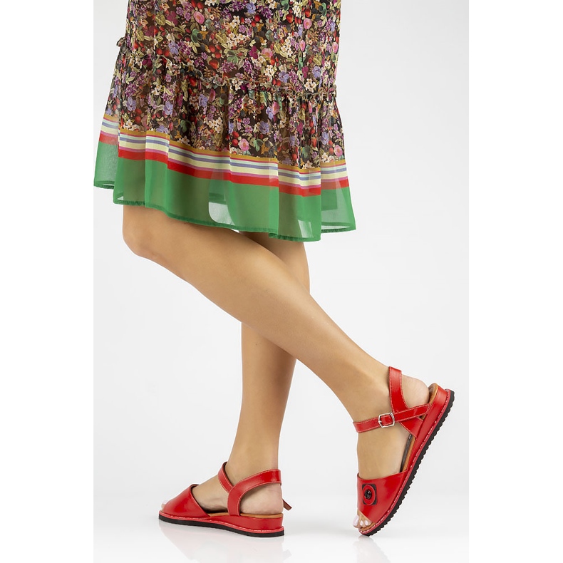 Sandálias vermelhas de couro Filippo DS3913 / 22 Rd vermelho 1