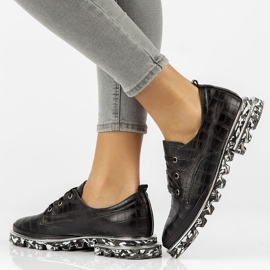 Sapatos de couro Filippo DP3918 / 2022 Bk preto 1