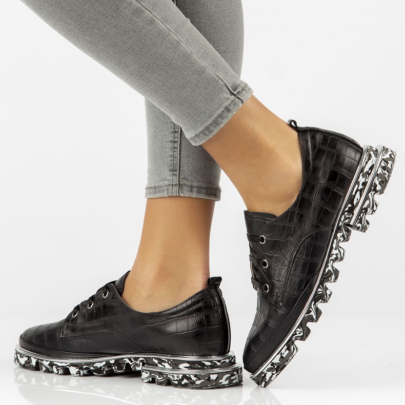 Sapatos de couro Filippo DP3918 / 2022 Bk preto 1