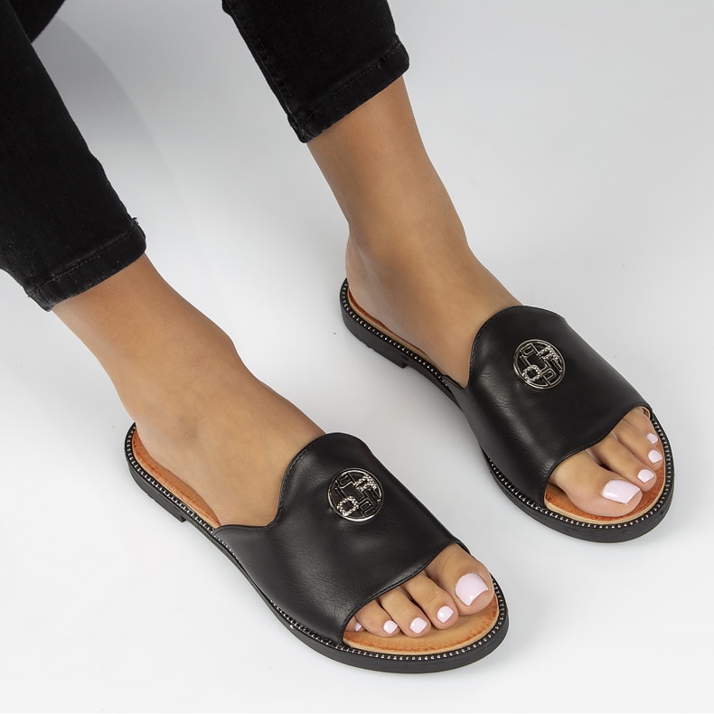 Chinelos pretos Filippo DK3668 / 22 Bk 2