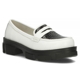 Sapatos de couro Filippo DP3695 / 22 Wh Bk branco preto 1