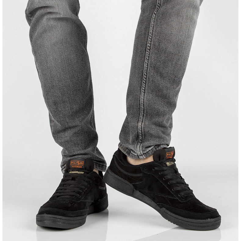 Sapatos de couro Filippo MSP2123 / 22 Bk preto 2