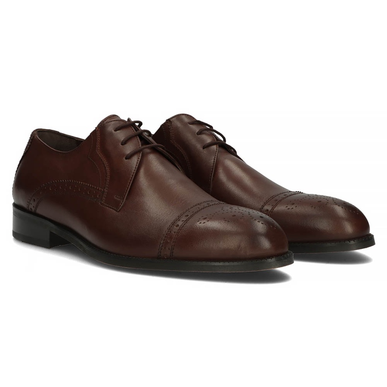 Sapatos de couro Filippo 508 marrom Coffe 1