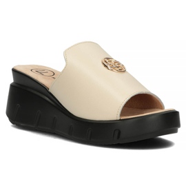 Chinelos de couro Filippo DK3596 / 22 Bege 2