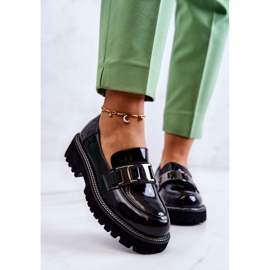 S.Barski Sapatos de Couro Lacado em Corine Preto 2