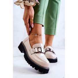 S.Barski Sapatos de Couro Lacado Bege Claro Corine 1