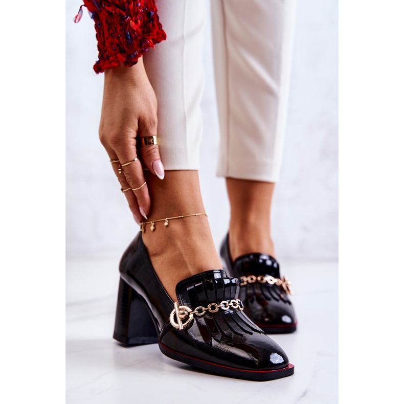 S.Barski Scarpin Jenice Black Trendy Lacado preto 1