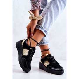 S.Barski Tênis esportivo feminino de camurça com cunha preta Larson preto 2