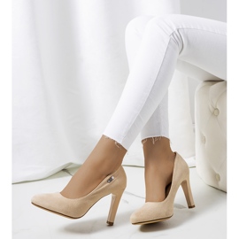 Sapatos bege com salto agulha Blair 1