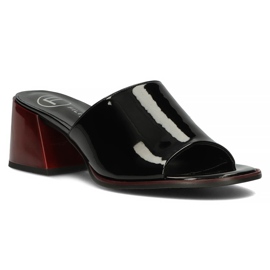 Chinelos de couro Filippo DK3722 / 22 Bk pretos 1