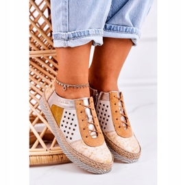 Sapatos de couro feminino Maciejka Amarelo 03339-44 3