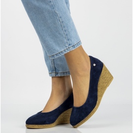 Sapatos de couro Filippo DP1328 / 20 Nv azul marinho azul-marinho amarelo 2