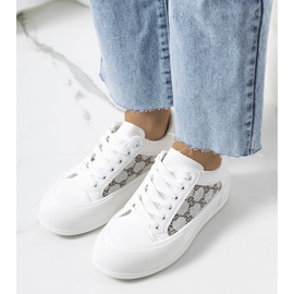 Tênis branco na plataforma Birkett cinza 1