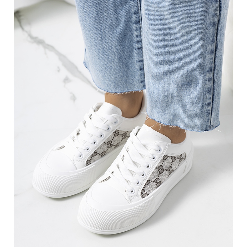 Tênis branco na plataforma Birkett cinza 1