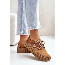 Sapatos de camurça na plataforma hipnose marrom castanho 1