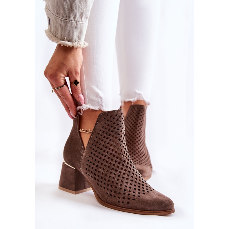 Lewski Shoes Botas de camurça Openwork Sapatos Lewski 3165 veludo terra multicolorido 1