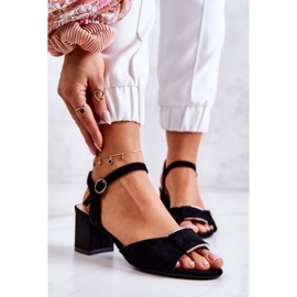 Sergio Leone Lorisa Sandália de salto alto de camurça preta preto 1