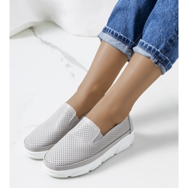 Tênis cinza de couro Velders 1