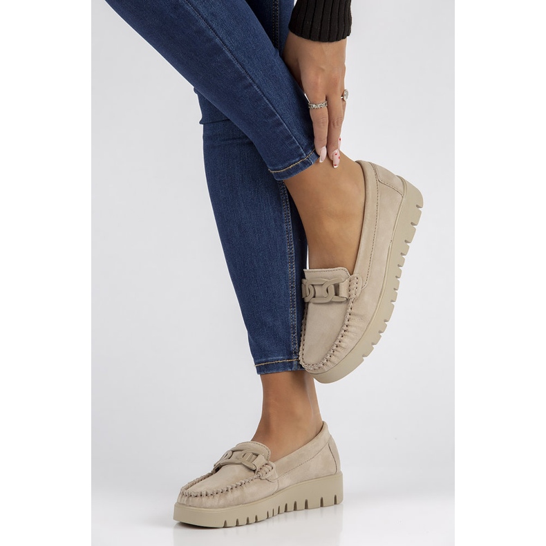 Mocassim de couro Filippo DP3334 / 22 Bege 1