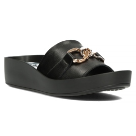 Chinelos de couro Filippo DK3590 / 22 Bk preto 3