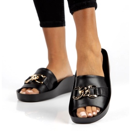 Chinelos de couro Filippo DK3590 / 22 Bk preto 2