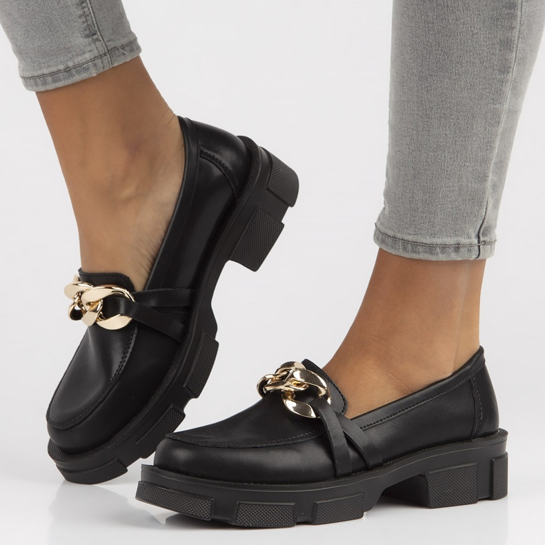 Sapatos de couro Filippo DP3221 / 22 Bk preto 1