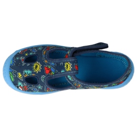 Chinelos infantis Befado com velcro 533P021 azul 3