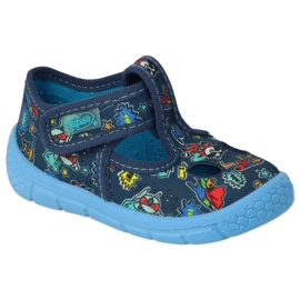 Chinelos infantis Befado com velcro 533P021 azul 4