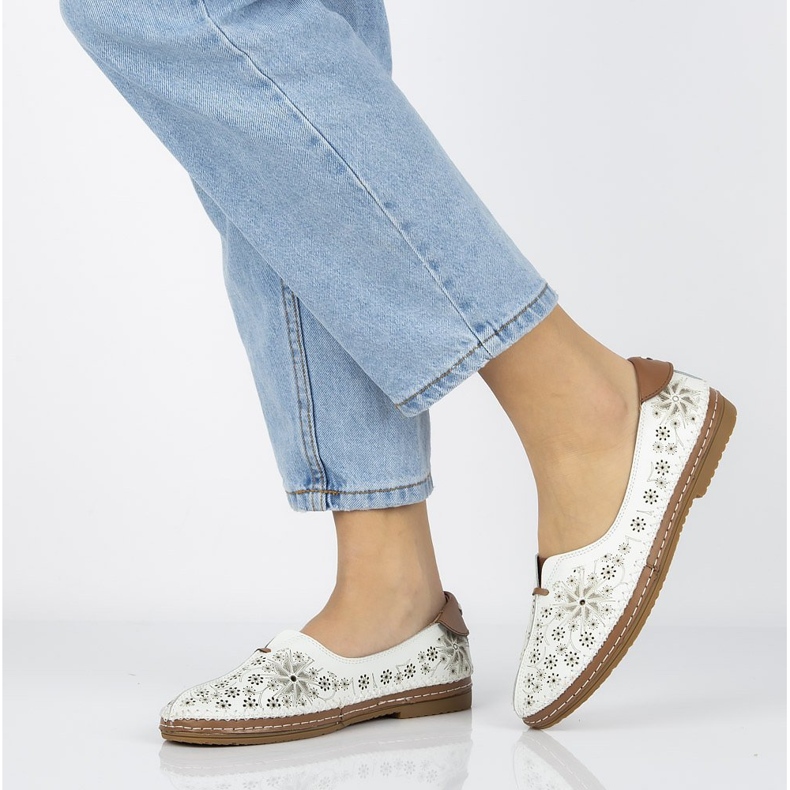 Sapatos de couro Filippo DP1224 / 20 Wh branco 1