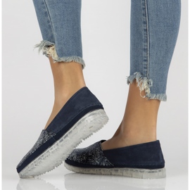 Sapatos de couro Filippo DP2147 / 22 Nv azul marinho 2