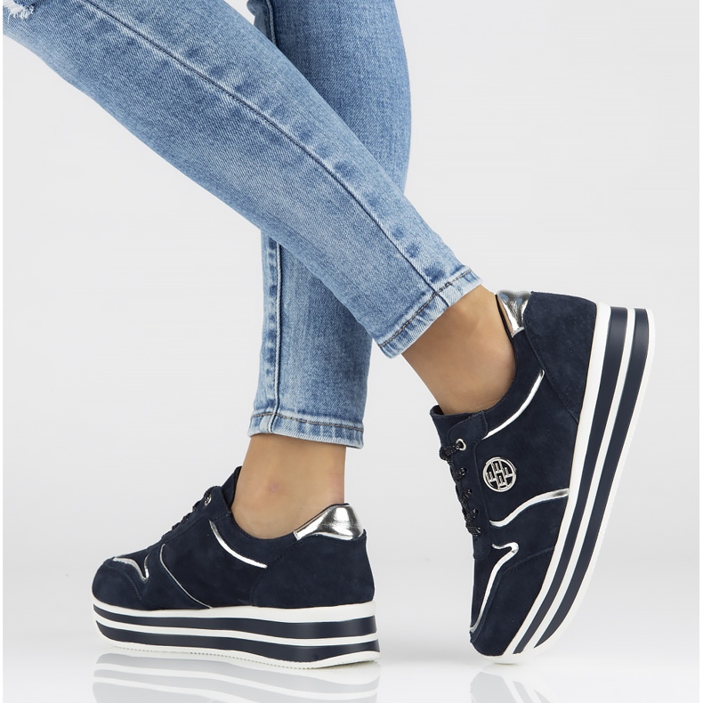 Tênis de couro Filippo DP3682 / 22 Nv azul marinho azul-marinho 1